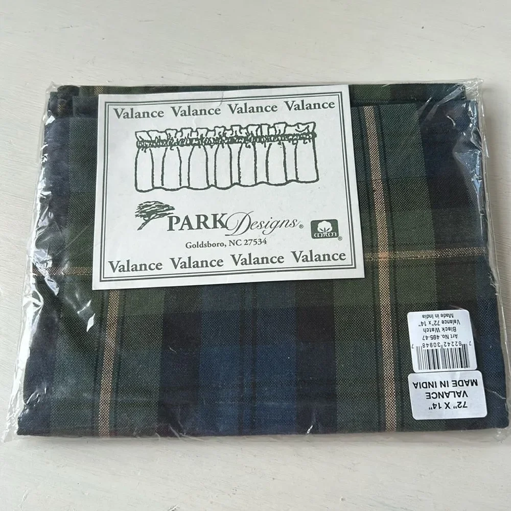 Park Designs Plaid Valance Set of Three New in packaging.